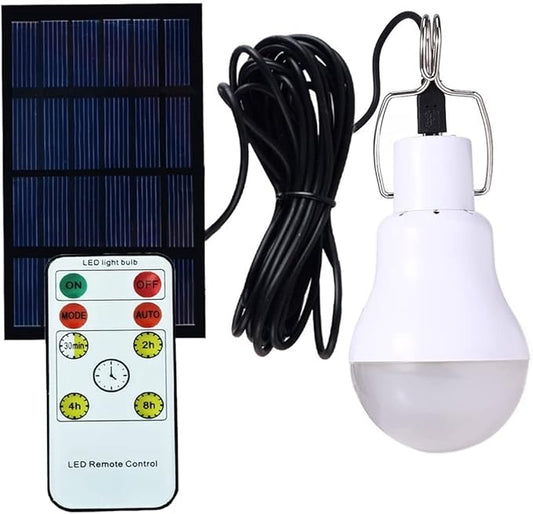 Solar Powered LED Camping Lamp with Remote Control — 350LM portable light for tent, night fishing and emergency use