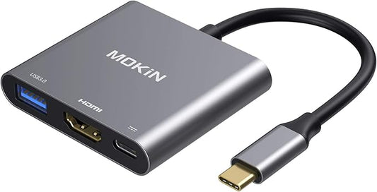 MOKiN USB C to HDMI Multiport Adapter — 4K HDMI output, USB 3.0 and USB-C charging for MacBook and Galaxy