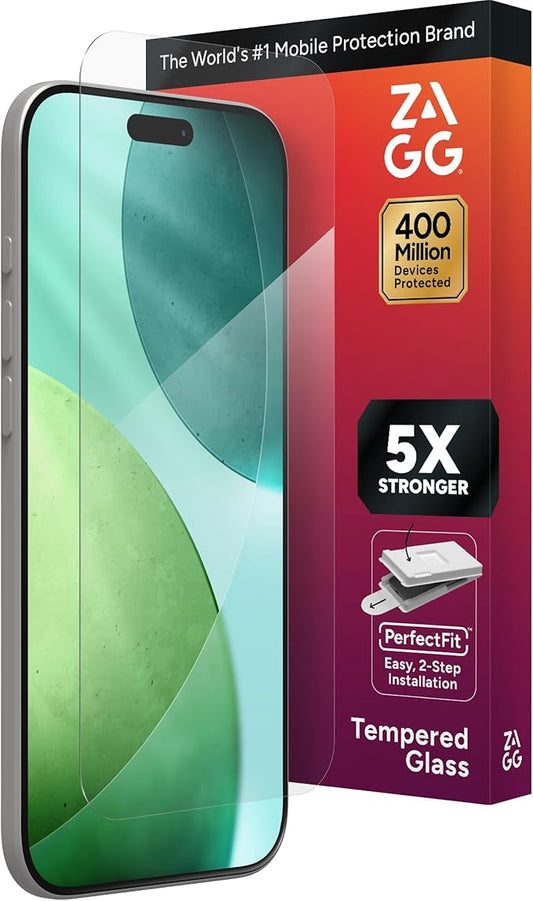 ZAGG Glass Elite screen protector for iPhone Air 5X stronger tempered glass ClearPrint smudge free full coverage InvisibleShield
