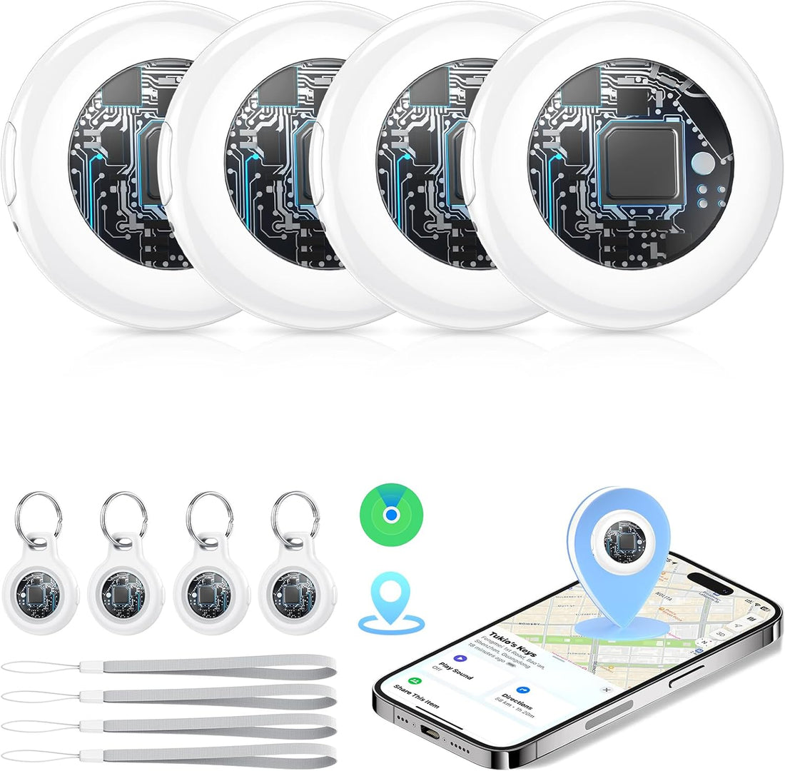 Tukio Bluetooth 5.3 GPS Tracker 4-Pack Apple Find My compatible key finder item locator white 2026