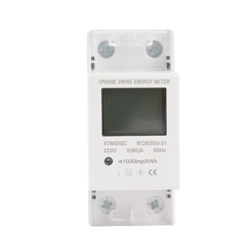 Electric Meter KWh Meter Digital 1 Phase 2 Wire 2P DIN Rail Electronic Kilowatt Hour kwh Meter 220V 5(80) A 50Hz