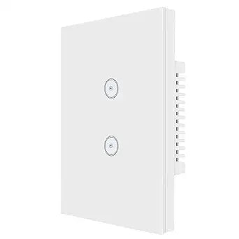 Jinvoo 2gang Smart Touch Light Switch No Neutral Wire Required (White 1pc)