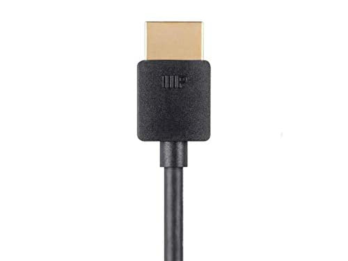 Monoprice High Speed HDMI Cable - Certified Premium, 4K@60Hz, HDR, 18Gbps, 36AWG, YUV, 4:4:4, 1 Feet, Black - Ultra Slim Series