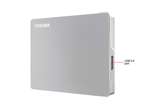 Toshiba Canvio Flex 2TB Portable External Hard Drive USB-C USB 3.0, Silver for PC, Mac, & Tablet - HDTX120XSCAA