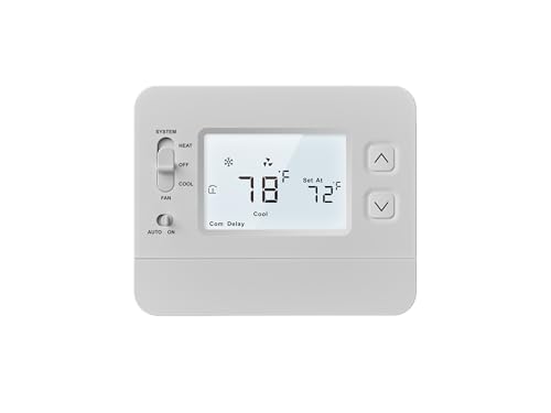 Non-Programmable Thermostat for Home, Battery Powered Wireless, No Wi-Fi No App Required, 1 Heat 1 Cool & Heat Pump, 24V Compatible, ±1°F Precision, Backlit LCD, Easy DIY Install