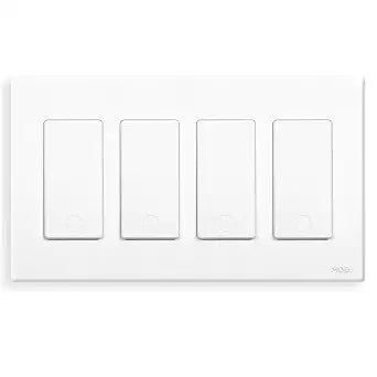 MOES Star Ring WiFi Smart Light Switch, Alexa Google No Hub, White 4 Gang