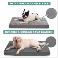 Waterproof XXL Dog Beds Large Sized Dogs, Orthopedic Washable Crate Pad 48 inch, Jumbo XXLarge Foam Pet Bed with Removable Cover Reversible, Anti-Slip Kennel Pad, 47"x29", Dark Gray