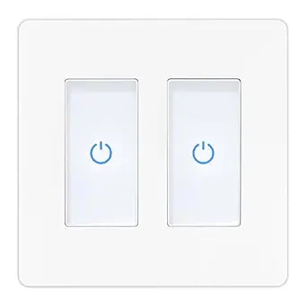 Milfra Touch Smart Switch 2 Gang, 2-Position, White, Compatible with Alexa and Assistant, No Hub Required