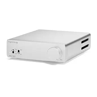 TOPPING Mini300 Compact Stereo Power Amplifier, Fully Balanced Class-D Design, 140W×2 @4Ω, Ultra-Low Distortion <0.0004% THD+N, 124dB SNR/DNR, Trig Auto Power Sync, Aluminum Chassis (Silver)