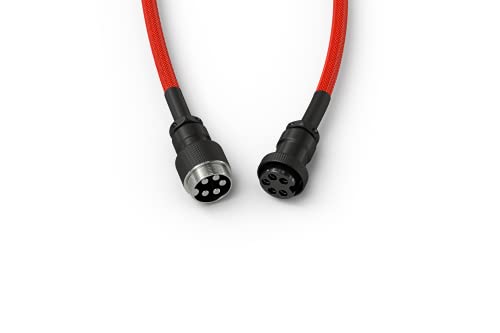 GLORIOUS Coiled Keyboard Cable – Coiled USB C Cable Artisan Braided Cables for Mechanical Gaming Keyboard Coiled Cable - Custom Keyboard Cable (Red)