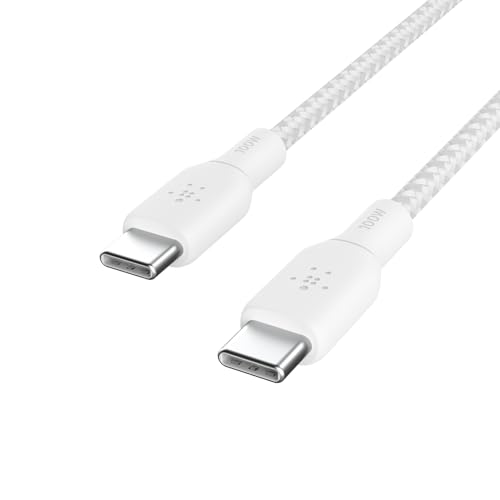 Belkin USB C to USB C 100W Braided Cable 9.9ft Fast iPhone Charger Cord