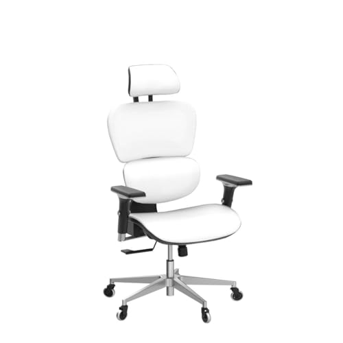 Oline ErgoPro Ergonomic Office Chair with 4D Adjustable Armrest, 3D Lumbar Support and Blade Wheels - Mesh Computer Gaming Rolling Desk Executive Swivel Home Chair (White) - Image 7