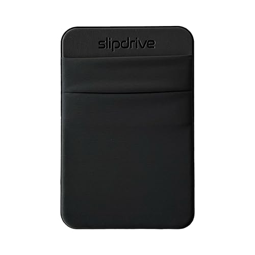 Portable Hard Drive Sleeve for Laptop - SSD Solid State Drive Holder - Dual Pocket Reusable Adhesive Storage Pouch - Stick-On External Hard Drive Carrying Case (5 x 3.25 Inch, Small, Black)