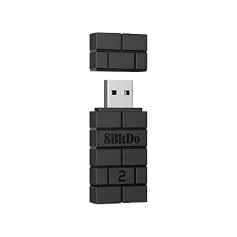 8BitDo Wireless USB Adapter 2 for Switch 2, Windows PC, Mac & Raspberry Pi, Compatible with Xbox Series X & S Controller, Xbox One Bluetooth, Switch Pro and PS5 Controller (Black)