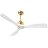 OFANTOP 52 Inch Modern White Gold Smart Ceiling Fan with Light and Remote