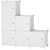 6Cube Storage Organizer Modular Stackable with Doors White