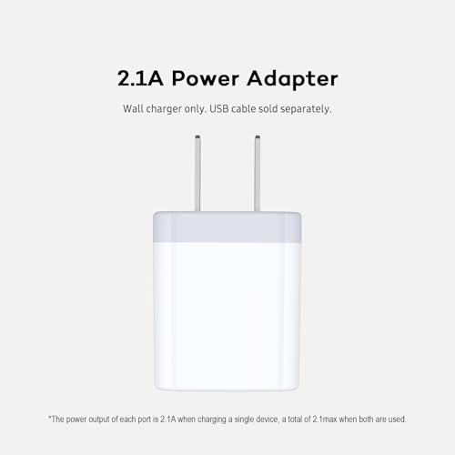 5Pcs USB Plug, Wall Charger Fast Charging Block, Power Adapter Cube 2 Port