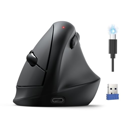 TECKNET Ergonomic Mouse, BT5.3/2.4G, Silent Wireless Vertical, Rechargeable