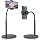 Cell Phone Stand, Adjustable Height & Angle Gooseneck Stand for Desk Flexible Arm Universal Holder, Aluminum Alloy Desktop Recording Compatible with 3.5"-7" Device (Black)