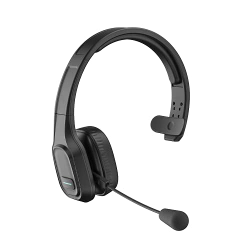 Trucker Bluetooth Headset V5.0, Wireless Headset with Noise Canceling&Mute Microphone for Cell Phones, On Ear Bluetooth Headphone for Computer, Zoom Meetings, Skype, Home Office