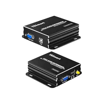 TESmart 1080P 60Hz Long Range 984ft USB VGA KVM Extender Over Cat5e Cat6 Ethernet Cable (up to 984ft/300m, Transmitter+Receiver)