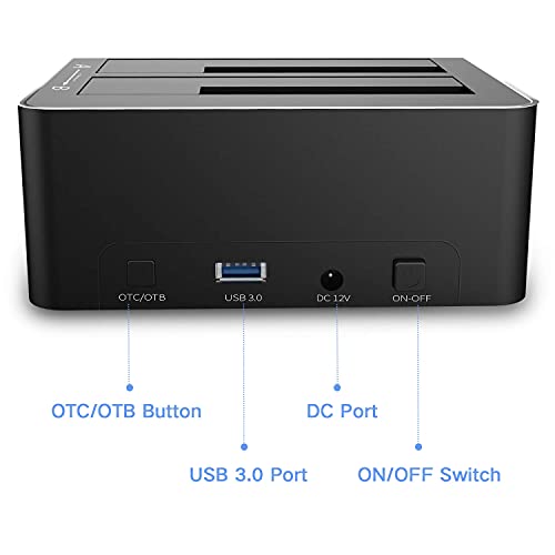 RSHTECH Hard Drive Docking Station, Aluminum Dual Bay SATA Dock, RSH-DS02