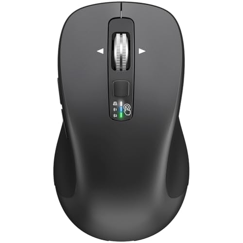 CITLLA Wireless Bluetooth Mouse (USB + BT1 + BT2), Full Size Mouse, 4-Way Scrolling, Multi-Device Silent for Computer, Laptop, iPad, MacBook (Grey) - Image 2
