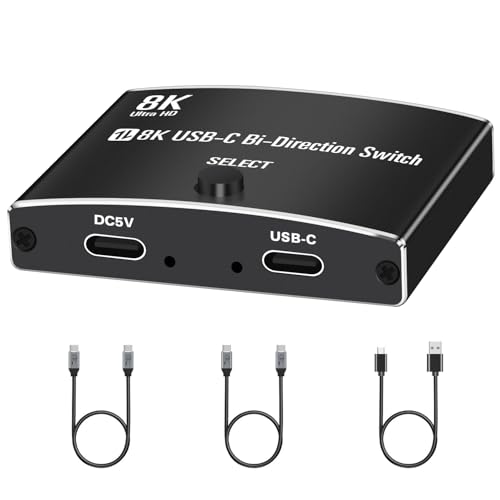 40Gbps USB C Switch for 2 Computers, USBC Switcher,2 USB-C Cables