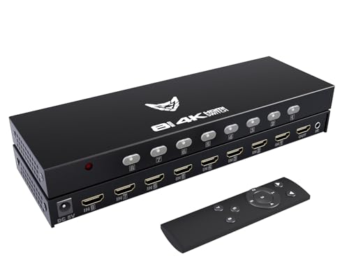 8 Port 4K HDMI Switcher Box IR Remote Control PC PS4 Xbox