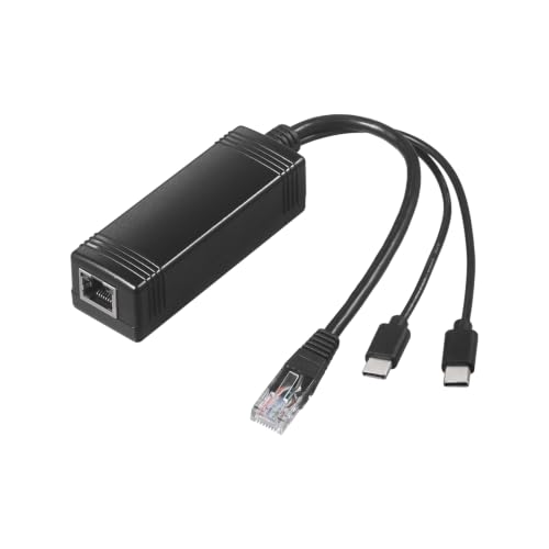 Gigabit PoE Splitter with Dual Type C Output, USB-C 12V 2.5A Max Output, Comply IEEE 802.3af/at, 10/100/1000Mbps, Total 30W Output, Plug and Play for IP Camera, Wireless AP (PD3009G)