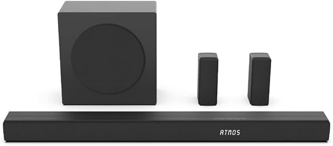 Hisense 5.1 Ch Soundbar with a Total of 440W Output, Rear Surround Speakers, 6.5” Wireless Subwoofer, Dolby Atmos and DTS Virtual X, Easy Connect - R652 (Renewed)