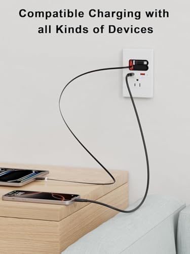 20W USB C Wall Outlet with 2 Retractable Cables & 2 Ports