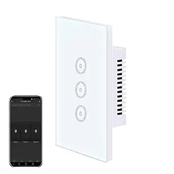 Jinvoo 3 Gang Smart WiFi Glass Panel Light Switch No Neutral Wire Required