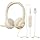 JIAMQISHI USB Headset with Microphone for PC, On-Ear Computer Laptop Headphones with Noise Cancelling Mic in-line Control for Home Office Online Class Zoom (USB+3.5mm, Apricot)