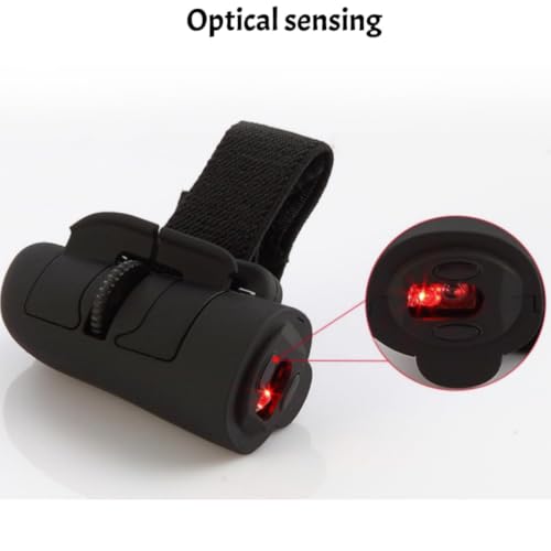 Mini Finger Mouse,Small Bluetooth Finger Ring Mouse Handheld Pocket Ring Mice Ergonomic Portable Wearable Optical Remote Control Mice for Office Home Gaming Computer Laptop Tablet Smartphone-Black