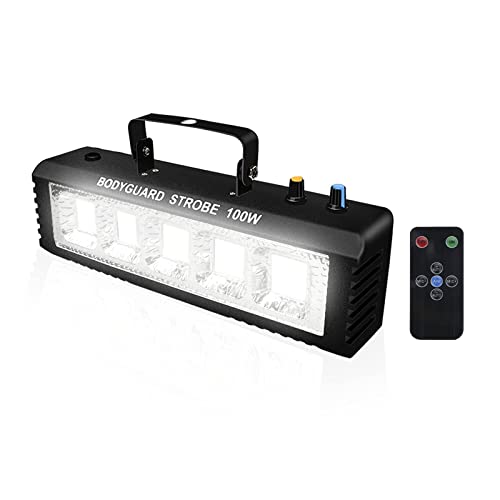 Strobe Stage Lights Sound Activated, 100W White LED Strobe Stage Lights, Halloween Light Effect with Remote Control, Professional DJ Party Lights for Banquet Host