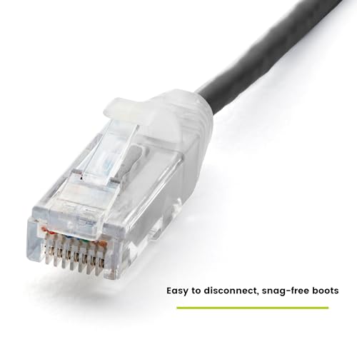 TRUECABLE Cat6 Component Rated Patch Cable, Unshielded (U/UTP), 25ft, Black, 28AWG Stranded Pure Copper, Snagless 10G High-Speed Ethernet Cable, PoE++ 4PPoE 100W, UL Listed, RoHS-3, 1 Pack