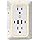 Wall Mount Power Strips Wall Charger 6 Outlet Extender 4 USB Ports (5V, 2.4A, 12W) and Night Light 3-Sided Power Strip with Adapter Spaced Outlets - Multi Plug Outlet Surge Protector, ETL Listed