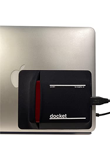 External Hard Drive Holder for Laptop - Closed Pocket Design with Cable Hole for Safe Storage - Expand Storage While Eliminating Boundaries, Black