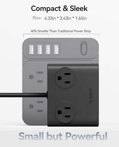 ORICO 25W GaN Power Strip with USB Ports, 8-in-1 Charging Station