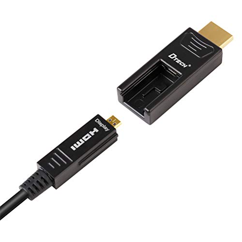 DTECH Fiber Optic HDMI Cable 100 Feet 4K 60Hz 444 Chroma Subsampling 18Gbps High Speed Ultra HD 100ft Micro HDMI to Standard HDMI Cord Removable Ends Compatible with TV Projector Computer Monitor - Image 7