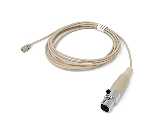 Beige Lavalier Lapel Mic with 4 pin mini XLR TA4F for Shure wireless