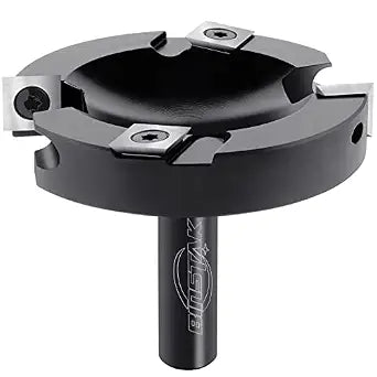 CNC Spoilboard Surfacing Router Bit,1/2 Inch Shank 3 Inch Cutting Diameter, 2+2 Carbide Inserts Slab Flattening Router Bit Planer Bit for Wood Spoil Board Planing