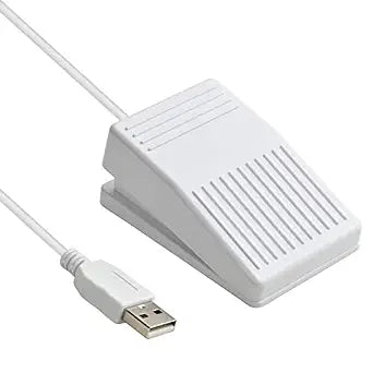 iKKEGOL Upgraded USB Foot Pedal Switch Optical Full Quiet No Tactile Feel Sound Quick-Tap Programmable PC Gaming Footpedal Single Control Map Mouse Keyboard for Push to Talk, Transcription HID