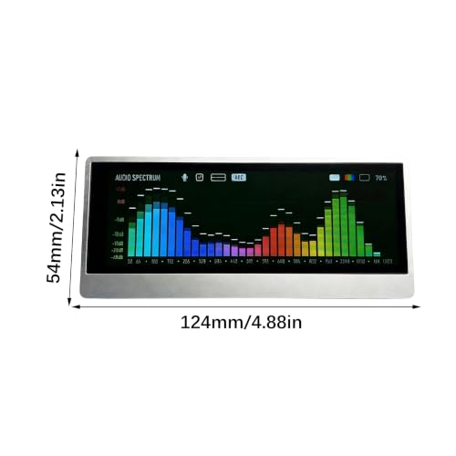 4.6 Inch Touch Panel Screen Sound Spectrum Display with VU Meter and Clock Mode for Home Theaters Systems Vehicle Sound Systems Touch Panel Screen Spectrum Display