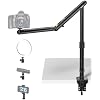 Viozon Overhead Camera Mount, Overhead Phone Stand, Flexible Aluminum Alloy Spring Arm with 360° Ball Head,1/4"&3/8" Interface for DSLR Camera/Rrojector/Microphone/Ring Light/Webcam/Phone