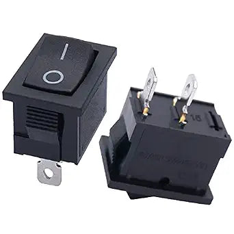 10PCS Mini Boat Rocker Switch,Snap in On/Off Switch 2 pin,AC 6A/250V 10A/125V,Rectangle,Black