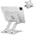 KABCON Quality Tablet Stand,Adjustable Foldable Eye-Level Aluminum Solid Up to 15-in Tablets Holder for Microsoft Surface Series Tablets,iPad Series,Samsung Galaxy Tabs,Amazon Kindle Fire,Etc.Silver