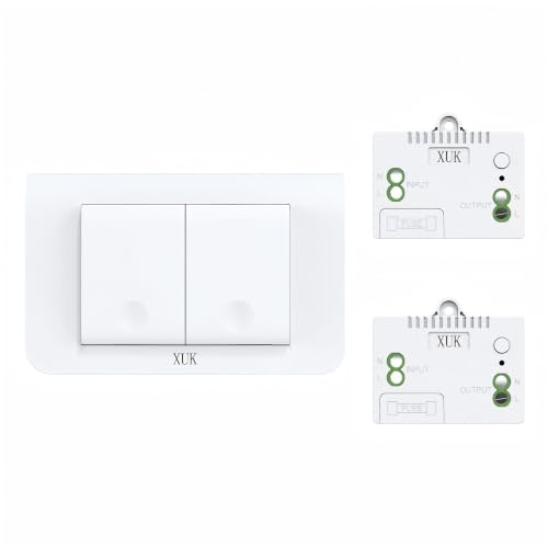 Self-Powered Wireless Light Switch & Receiver Kit, 1 Switch, 2 Receivers