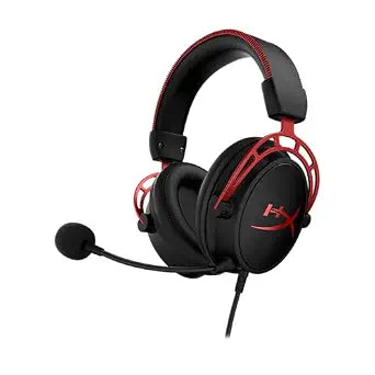 HyperX Cloud Alpha - Gaming Headset, Dual Chamber Drivers, Legendary Comfort, Aluminum Frame, Detachable Microphone, Works on PC, PS4, PS5, Xbox One, Xbox Series X|S, Nintendo Switch and Mobile – Red